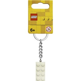 Брелок для ключей LEGO «КУБИК 2х4», цвет - белый металл 854084 Брелок для ключей LEGO «КУБИК 2х4», цвет - белый металл 854084